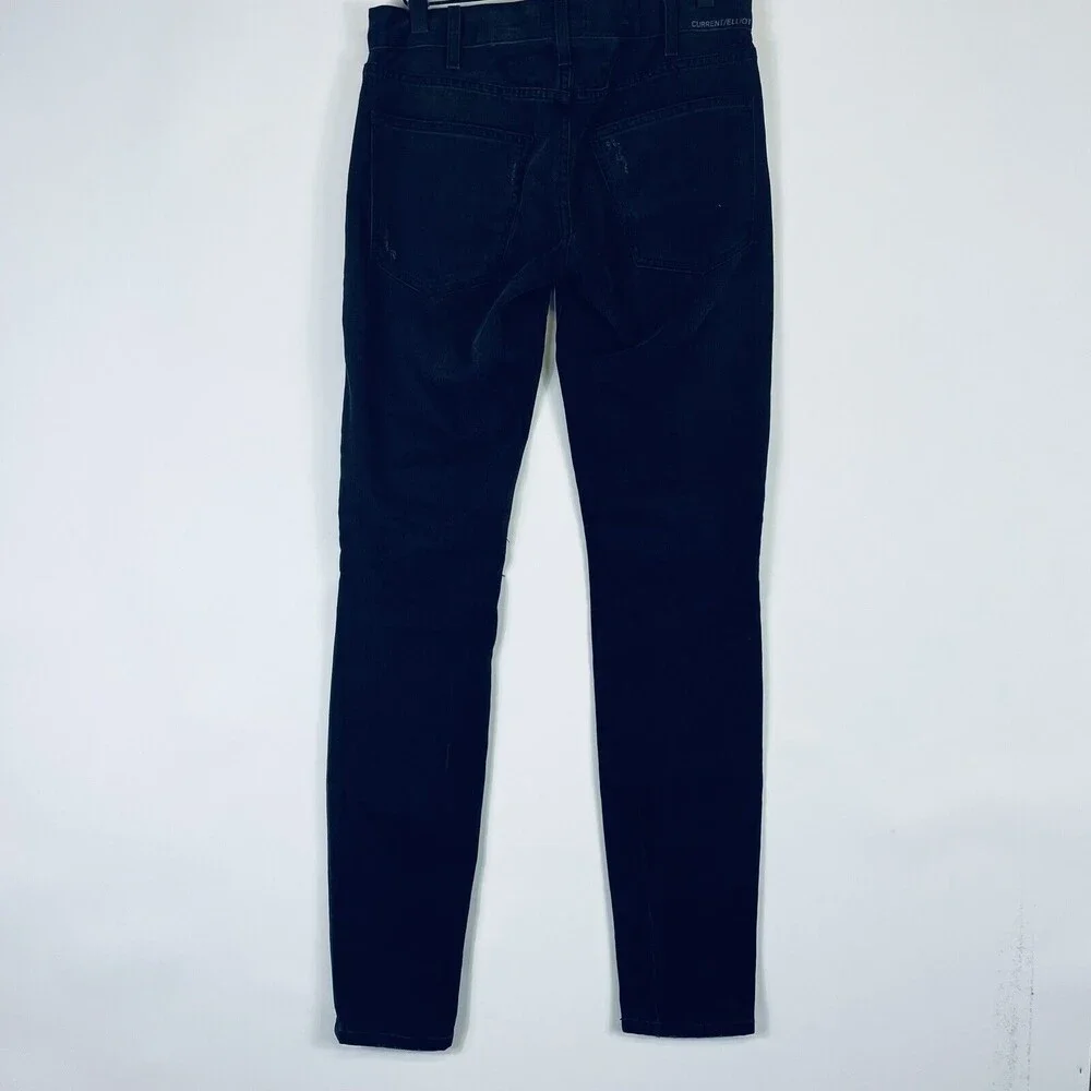 Current Elliott‎ Jeans Womens 27 Black Night Wash The Moto Skinny Indie Sleaze